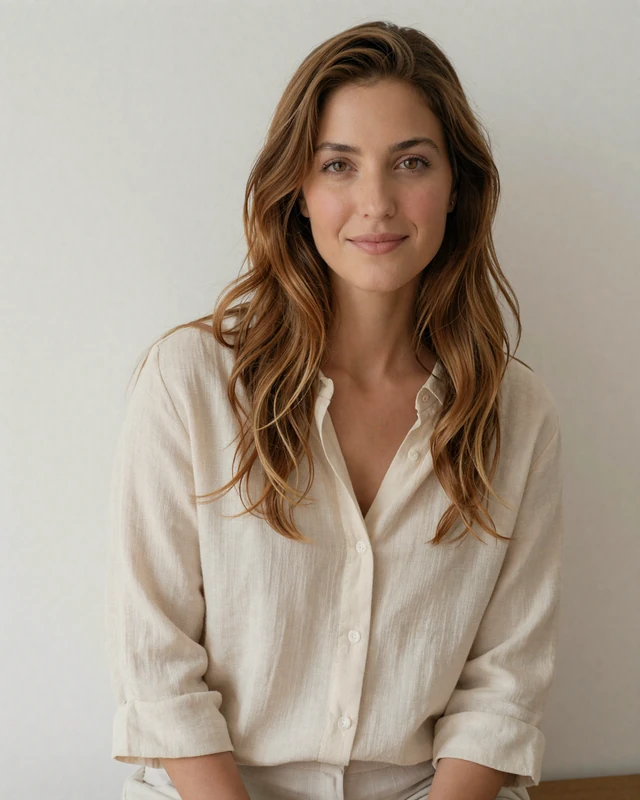 Elena, a verified member of our inclusive dating app, photographed in a calm editorial style