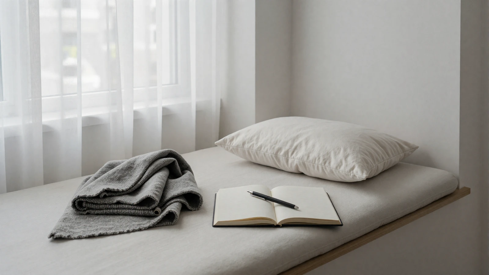 Quiet window seat with open notebook and soft morning light - a grounded visual metaphor for working through fear of intimacy