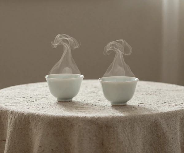 Two teacups still life - companion image for the intimate communication essay